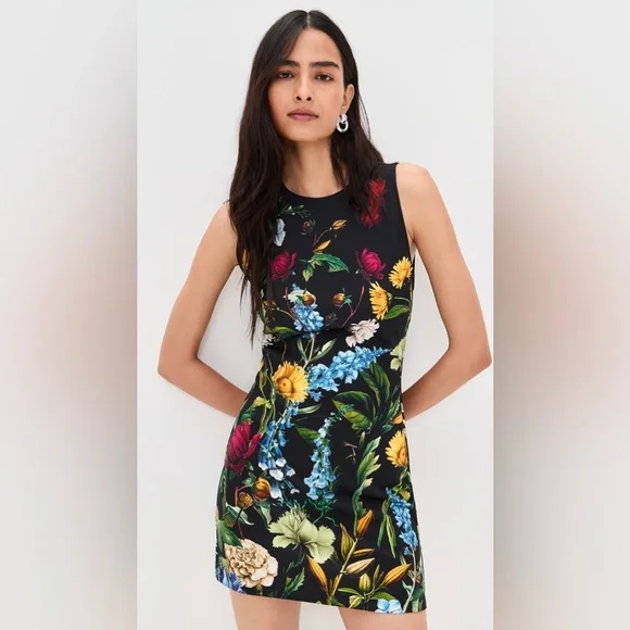 Alice + Olivia Wynell A-Line Mini Dress in Social Hour Black 2 - Picture 6 of 8